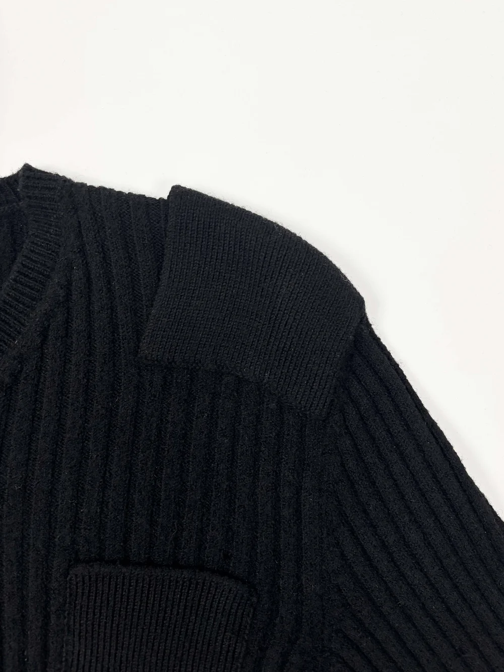 Helmut Lang ribbed knit patch sweater — JAMES VELORIA